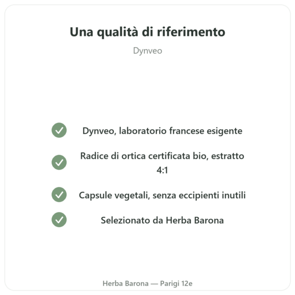 Radice d'Ortica Bio – Dynveo – Estratto 4:1 – 60 capsule qualità Paris Herba Barona