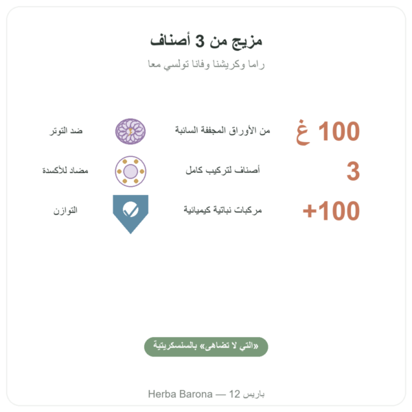 تولسي عضوي بالجملة – كيس 100 غ – Ayur-vana الفوائد والمعطيات الرئيسية Paris Herba Barona