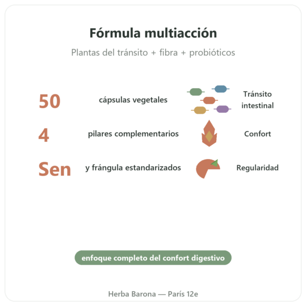 REGOLAX – Sen y Frángula para el Tránsito – Tongil – 50 Cápsulas beneficios y datos clave Paris Herba Barona