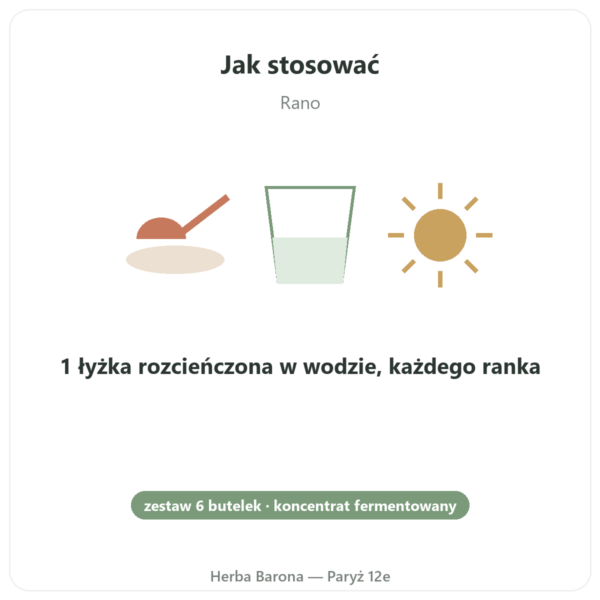 Regulat Pro Bio zestaw 6 butelek po 45 € za butelkę sposób użycia i dawkowanie Paris Herba Barona