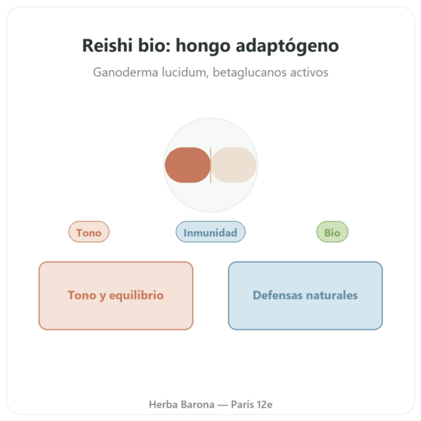 Reishi BIO – Dynveo – 500mg – 60 cápsulas presentación Paris Herba Barona