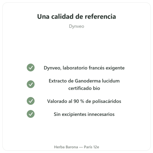Reishi BIO – Dynveo – 500mg – 60 cápsulas calidad Paris Herba Barona