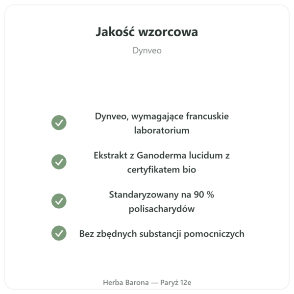 Reishi bio – Dynveo – 500 mg – 60 kaps. jakość Paris Herba Barona