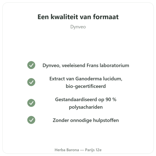 Reishi bio – Dynveo – 500mg – 60 capsules kwaliteit Paris Herba Barona