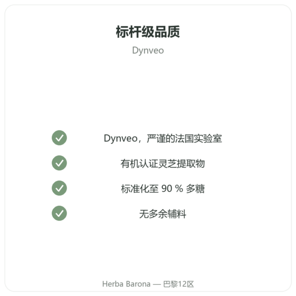 有机灵芝 -Dynveo – 500mg -60粒 品质保证 Paris Herba Barona
