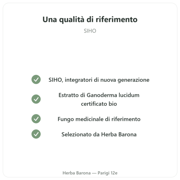 Reishi Estratto Bio – SIHO – 60 Capsule qualità Paris Herba Barona