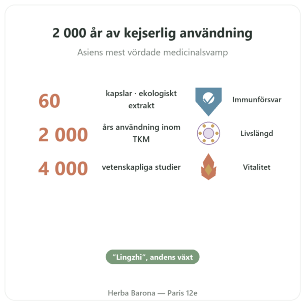 Reishi Extrakt Ekologisk – SIHO – 60 kapslar fördelar och nyckelfakta Paris Herba Barona