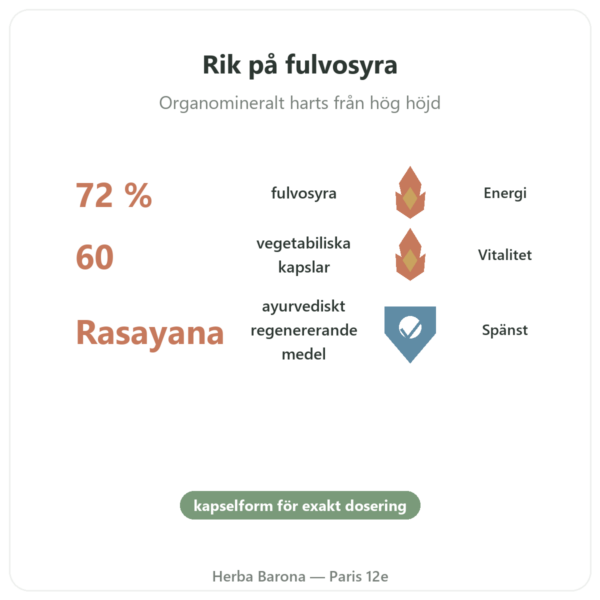 Ren Chilagit i kapslar rik på fulvosyra – 60 kapslar – SIHO fördelar och nyckelfakta Paris Herba Barona