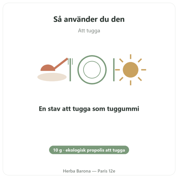 Ren ekologisk tuggpropolis i bit – Propolia användning och dosering Paris Herba Barona