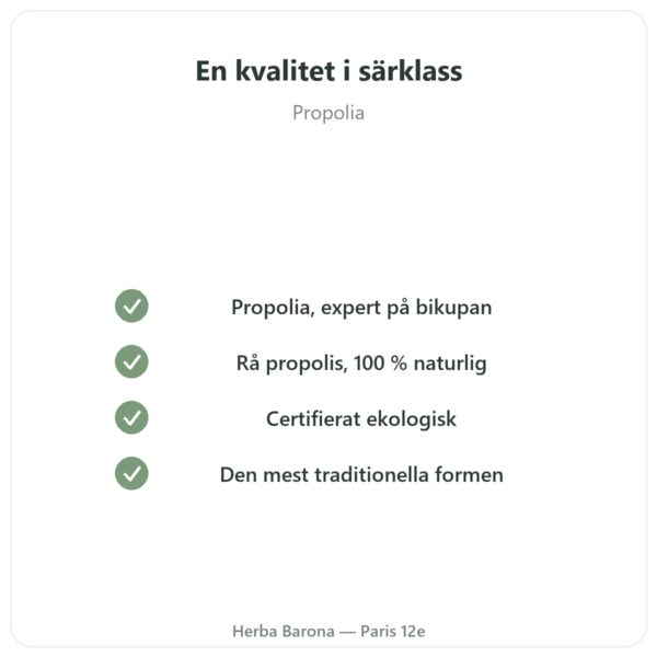 Ren ekologisk tuggpropolis i bit – Propolia kvalitet Paris Herba Barona