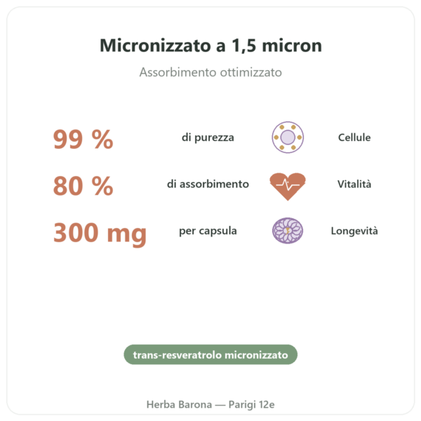 Resveratrolo 300 mg 60 capsule DYNVEO benefici e dati chiave Paris Herba Barona