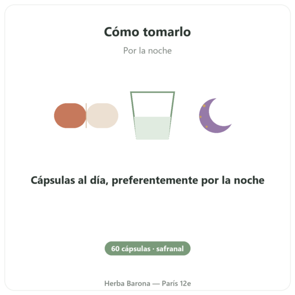 SAFRAMAX – 60 Cápsulas Safranal – Extracto de Azafrán + Vitaminas B modo de empleo y dosis Paris Herba Barona