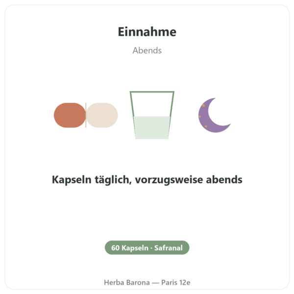 SAFRAMAX – 60 Kapseln Safranal – Safran-Extrakt + B-Vitamine Anwendung und Dosierung Paris Herba Barona
