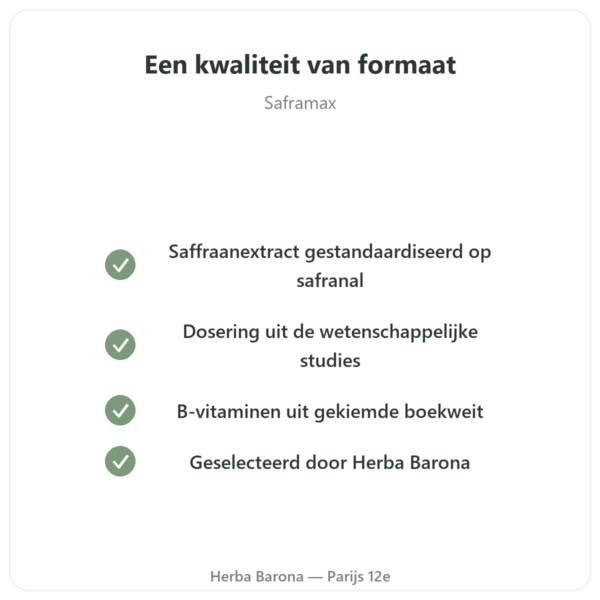 SAFRAMAX – Safraan Safranal – 60 capsules kwaliteit Paris Herba Barona