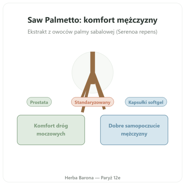 Saw Palmetto Extract 320mg Now Foods 90 kaps. prezentacja Paris Herba Barona