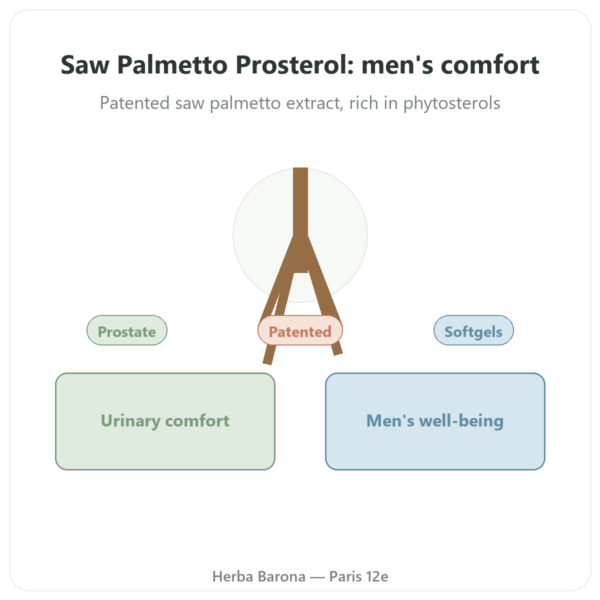 Saw Palmetto Prosterol 320mg – Doctor's Best – 60 softgels presentation Paris Herba Barona
