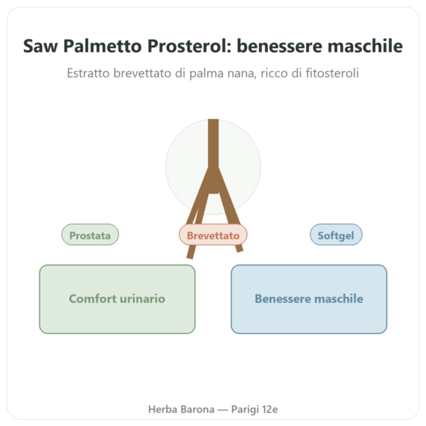 Saw Palmetto Prosterol 320 mg Doctor's Best 60 Softgel presentazione Paris Herba Barona
