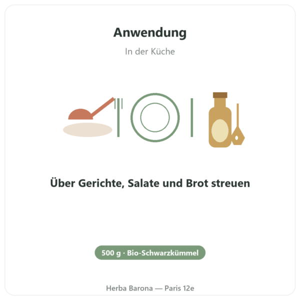 Schwarzkümmelsamen Bio – Kräuterland – 500 g Anwendung und Dosierung Paris Herba Barona