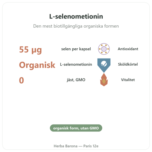 Selen – Dynveo – 60 kapslar fördelar och nyckelfakta Paris Herba Barona