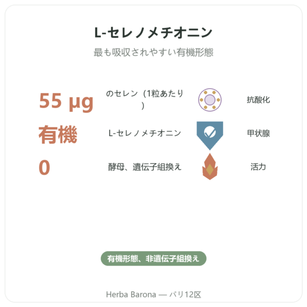 セレン – Dynveo – 60カプセル benefits and key facts Paris Herba Barona