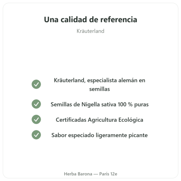Semillas de Comino Negro Bio – Kräuterland – 500 g calidad Paris Herba Barona