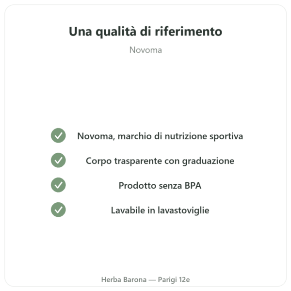 Shaker Sport 400 ml Novoma qualità Paris Herba Barona