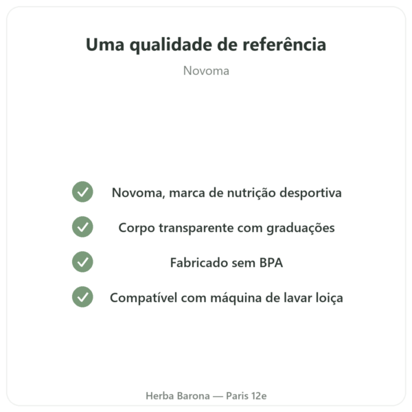 Shaker Sport 400ml Novoma qualidade Paris Herba Barona