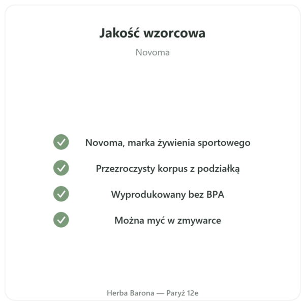 Shaker Sportowy 400 ml Novoma jakość Paris Herba Barona