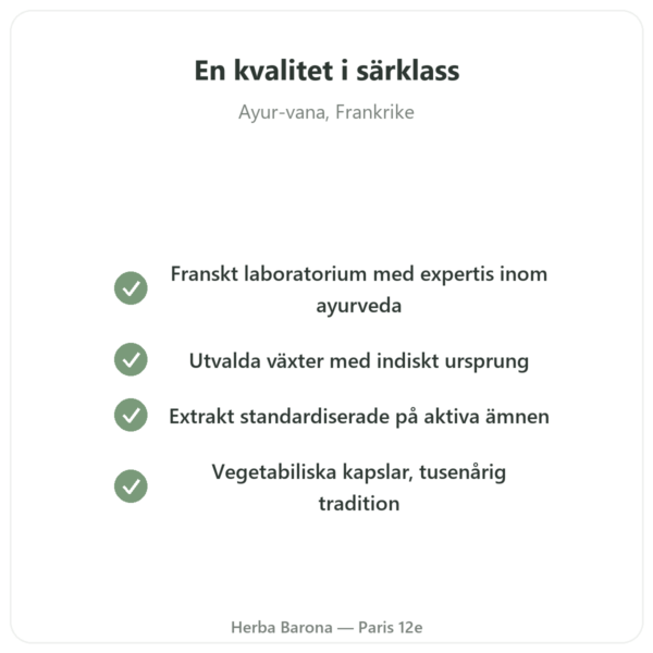 Shatavari Ekologisk – Ayur-vana – 120 kapslar kvalitet Paris Herba Barona