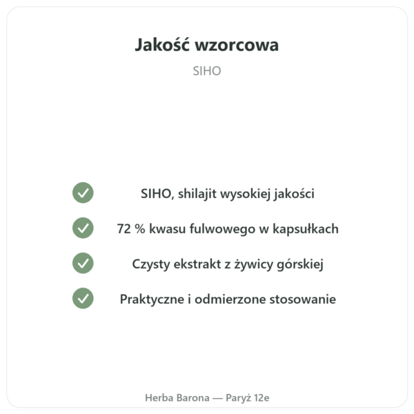 Chilagit w kapsułkach czysty bogaty w kwas fulwowy – 60 kapsułek – SIHO jakość Paris Herba Barona