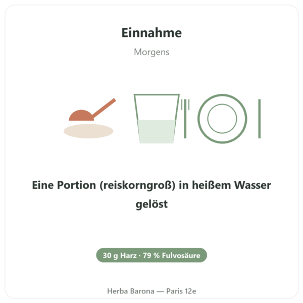Reines Shilajit-Harz – SIHO – 79% Fulvosäure – 30 g im Topf Anwendung und Dosierung Paris Herba Barona