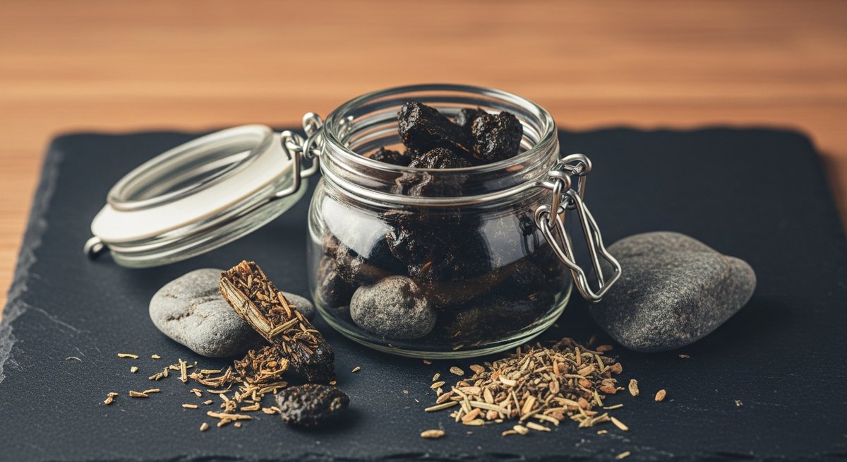 Résine de shilajit de l'Himalaya en pot, Herba Barona Paris 12e