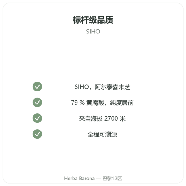 纯喜来芝树脂 – SIHO – 79% 富里酸 – 30 克罐装 品质保证 Paris Herba Barona