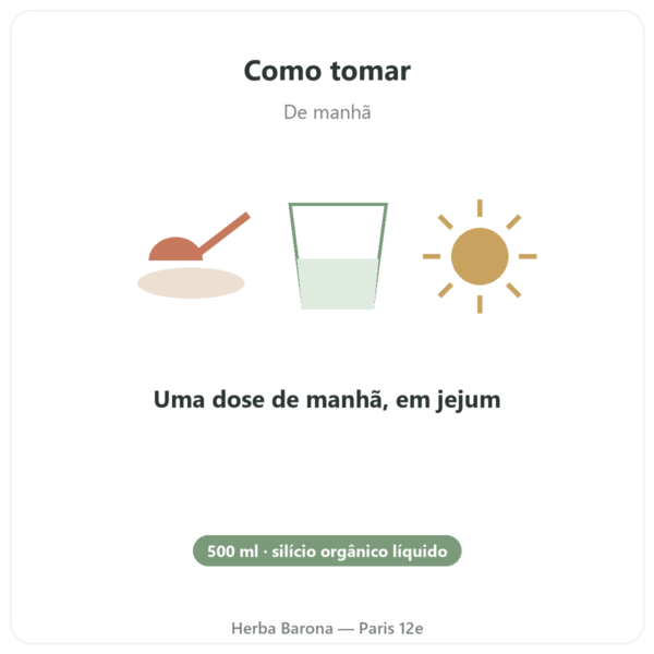 Silício Orgânico G5 500 ml modo de uso e dosagem Paris Herba Barona