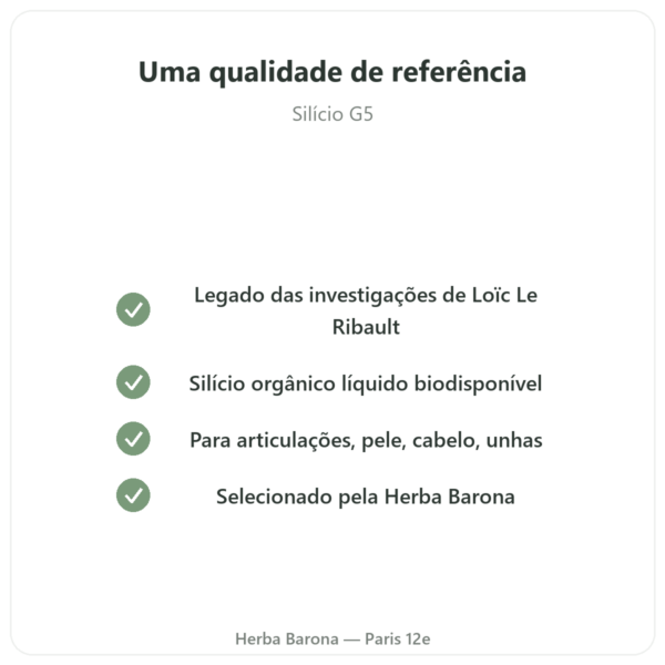 Silício Orgânico G5 500 ml qualidade Paris Herba Barona