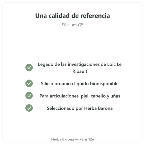 Silicio Orgánico G5 – 500 ml calidad Paris Herba Barona