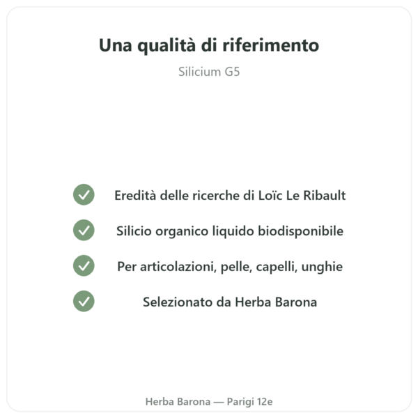 Silicio Organico G5 500 ml qualità Paris Herba Barona