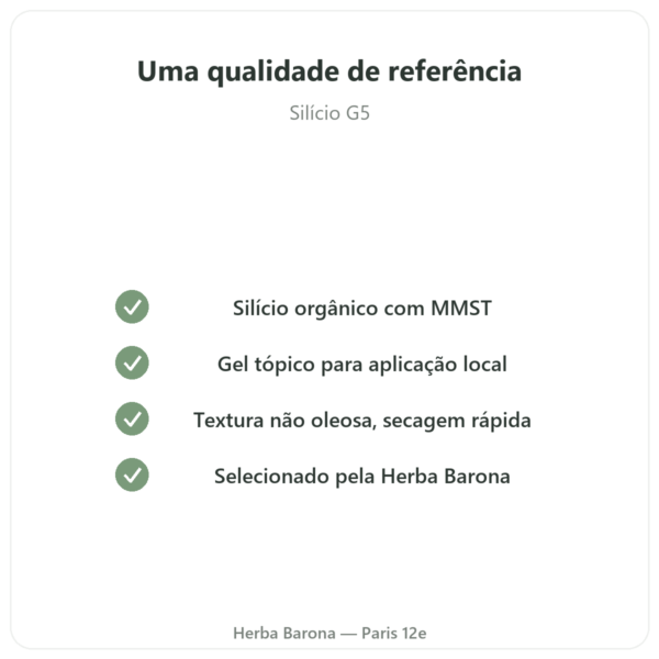 Silício Orgânico G5 Gel – 100 ml qualidade Paris Herba Barona
