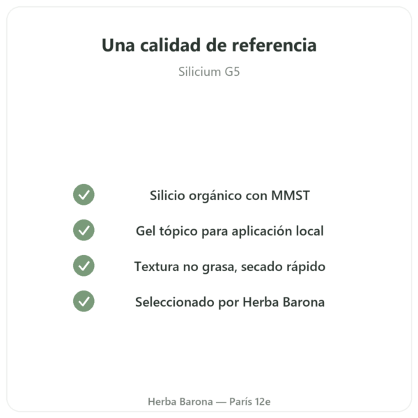 Silicio Orgánico G5 Gel – 100 ml calidad Paris Herba Barona