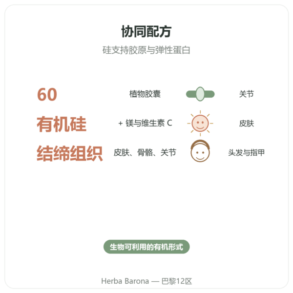 Silicium G7 Activ+ – 60 粒胶囊 – Silicium Laboratories 功效与数据 Paris Herba Barona
