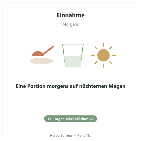 Silicium G7 Original 1 L – Formel Loïc Le Ribault Anwendung und Dosierung Paris Herba Barona