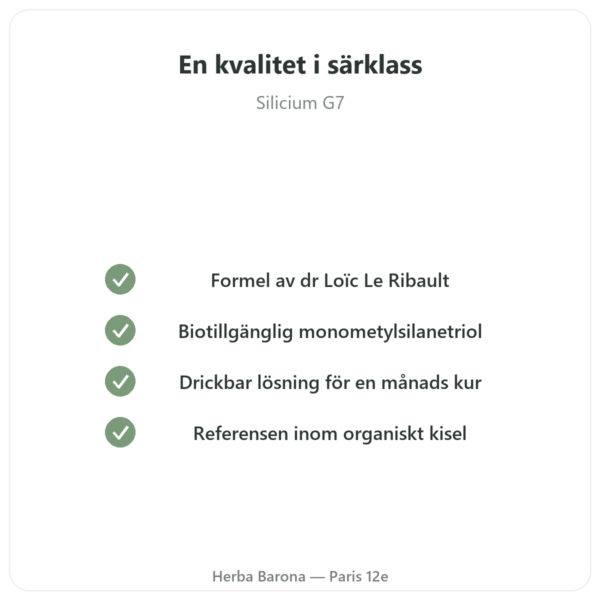 Organiskt Kisel G7 Original 1L – Loïc Le Ribault-formel kvalitet Paris Herba Barona