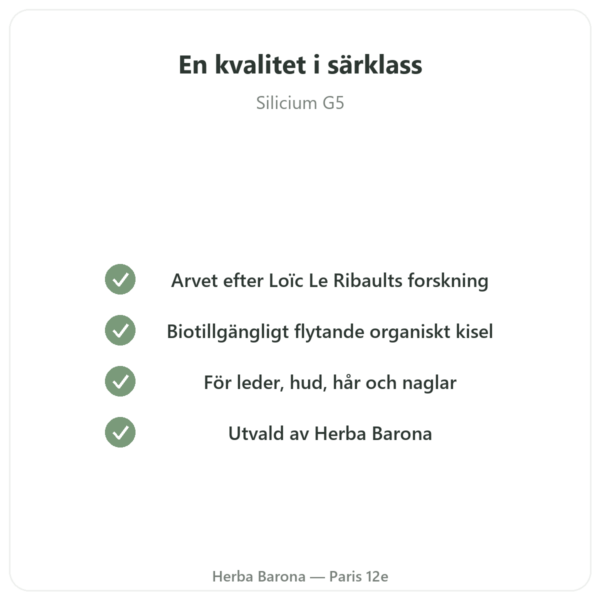 Organiskt Kisel G5 500 ml kvalitet Paris Herba Barona