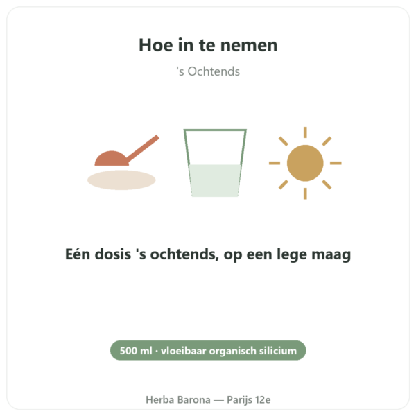 Silicium Organisch G5 500 ml gebruiksaanwijzing en dosering Paris Herba Barona