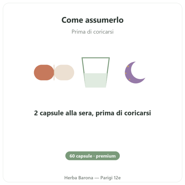 Complesso Sonno Profondo nREM – Dynveo – 60 capsule modo d'uso e dosaggio Paris Herba Barona
