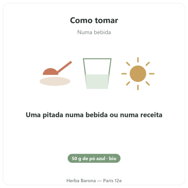 Spirulina Azul em Pó Bio 50g – Bioptimal modo de uso e dosagem Paris Herba Barona