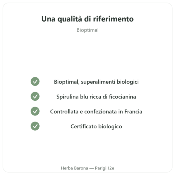 Spirulina blu in polvere bio 50 g di Bioptimal qualità Paris Herba Barona