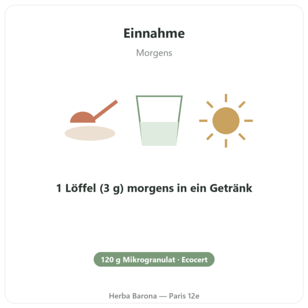 Spirulina – Flamant Vert – Mikro-Granulat 120 g – Ecocert Anwendung und Dosierung Paris Herba Barona