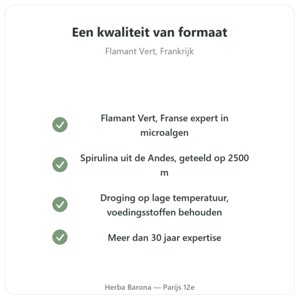 Spirulina Flamant Vert – 300 + 60 tabletten (20% gratis) kwaliteit Paris Herba Barona