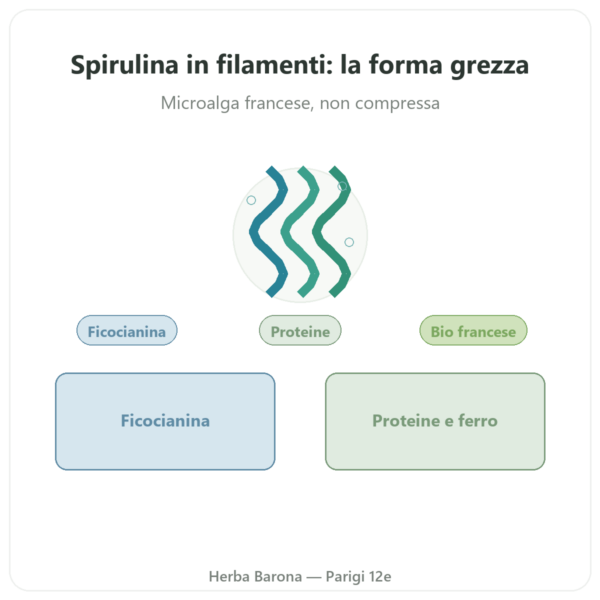 Spirulina Francese BIO – Dynveo – Fiocchi 90 g presentazione Paris Herba Barona
